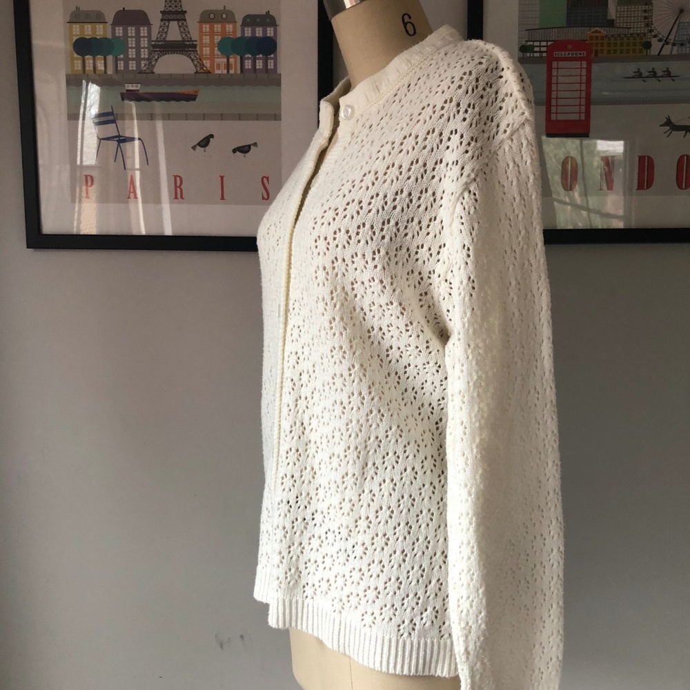 Pointelle Knit Cardigan - Picture 3 of 8